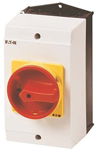 Eaton 207335 Hauptschalter, +Gehäuse, 3P, 63A, Griff rot gelb, Abschliessbar