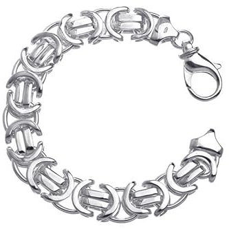 Flaches Königskette Armband 14mm - massiv 925 Silber, Länge 24cm