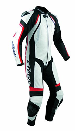 A-Pro Tuta Pelle Pista Moto Protezioni CE Omologate Inserti Titanio Intera Rosso 54