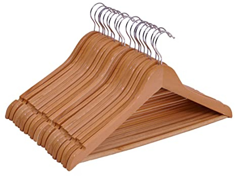 Holz Kleiderbügel 20er Pack | mit Hosenstange, drehbar