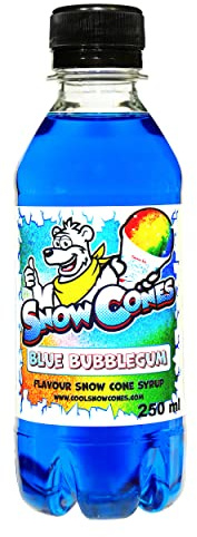 Slush Snow Cone Syrup - Compatible with ALL Slush Puppy Machines 250ml Bottles Pick Your Flavour (Blue Bubblegum)