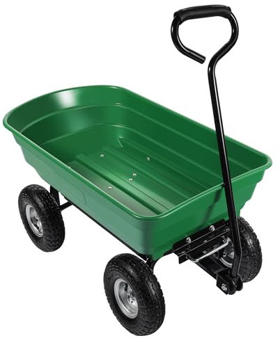 Wiltec Carrello da giardino ribaltabile, capacità 75 l, portata max 240 kg, Carretto a mano Carriola