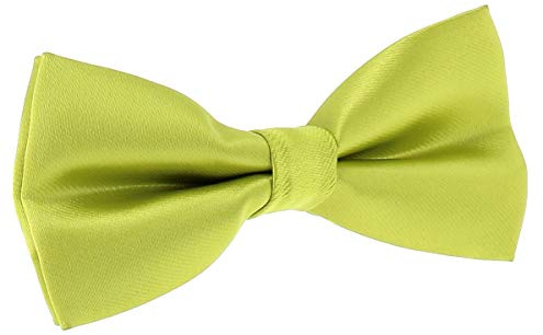 SHIPITNOW Herrfluga – 30 färger – herrfluga bröllop, fest – satintyg, enfärgad – förbunden, Lindgrön (grön gul)
