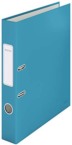 Leitz, Classeur à Levier A4, Carton, Dos 50 mm, Capacité 350 Feuilles, Mécanisme unique 180°, Classeur Bureau École Maison, Bleu Cosy, 10620061