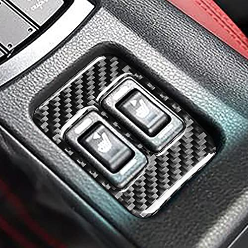 RRX Karbonfaser-Aufkleber für Sitzheizung, Schalter, Rahmen für Innenausstattung, Mulding Power-Tastenverkleidung für Subaru BRZ Toyota 86 GT86 2017–2019 (schwarz)