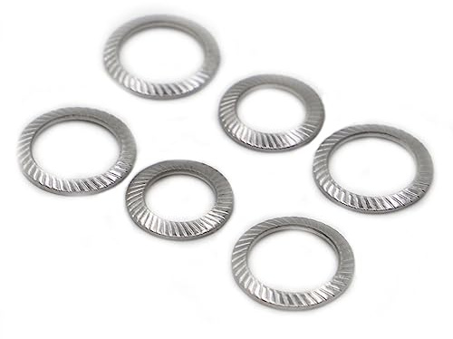 FAMAIS M2.5 M3 M4 M5 M6 M8 M10 M12 M14 M16 DIN9250 A2-70 304 Disco in Acciaio Inossidabile Molla seghettata rondella zigrinata Guarnizione Elastica (Size : M4 50pcs)