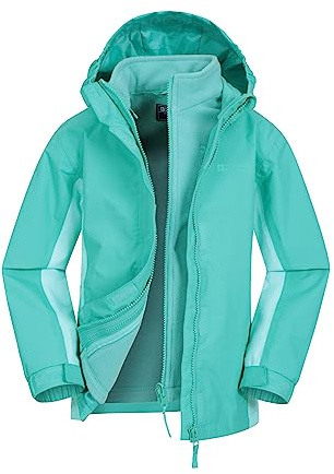 Mountain Warehouse Lightning II Kinder 3-in-1-Jacke | Wasserdichte 3-in-1 Regenjacke mit warmem Fleecefutter, verschweißten Nähten & abnehmbarer Kapuze – für Winter & Wandern
