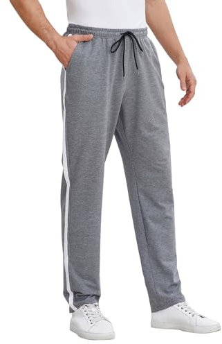 FGFD&OU Pantaloni Sportivi Uomo in Cotone Pantaloni da Jogging Palestra Joggers Pantaloni Slim Fit con Elastico Pantaloni Lunghi da Tuta per Running Fitness (Grigio Scuro, M)