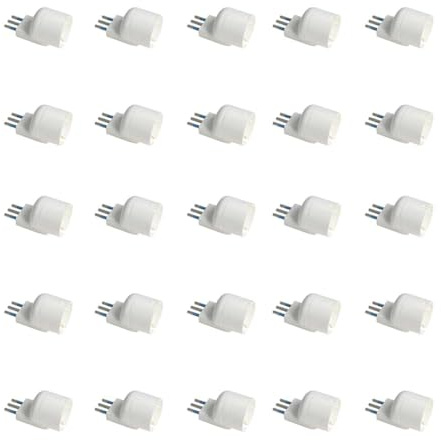 Adapter med vinkelkontakt 10A 2P+T med litet uttag 10A/ Schuko 16A, Rymdbesparande sidopluggreducerare 5,7 cm (25)