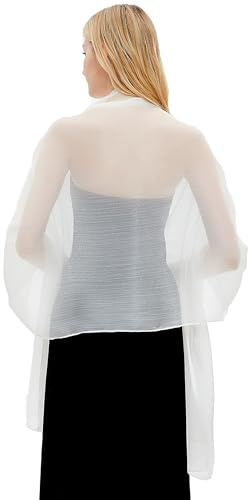 Gragengs Damen Schals und Wraps für Abendkleider Leichte Sheer Crepe Tücher Shimmer Hochzeit Party Stole