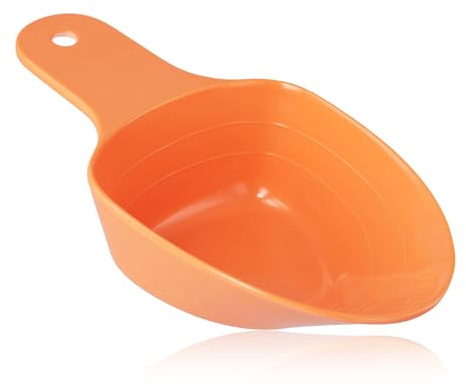 PEUTIER Cuchara para Comida para Perros, 1 Taza 1/2 Taza 1/4 Taza Cuchara para Comida para Mascotas Medición Precisa para Perros Gatos Pájaros y Conejos Apta para Lavavajillas (Naranja), 20340