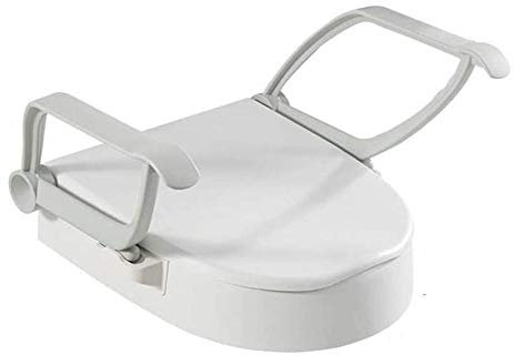 Sedile WC rialzato - Maniglia Regolabile - Telaio di Supporto Compatto con corrimano per Sedile WC da Bagno - Installazione Semplice per disabili Anziani bariatrici, Anziani in Equilibrio - Bracciol