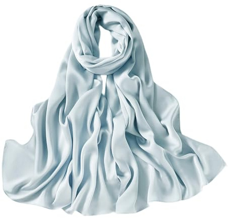 Lina & Lily Dam silkeslen satin scarf sjal för bröllop aftonklänning, Baby blå, en storlek