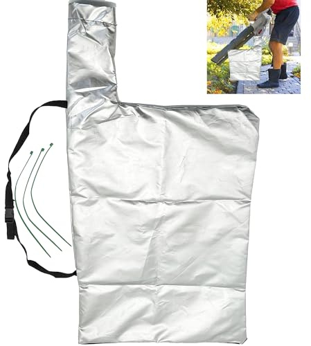 OHYER sac universel pour aspirateur de jardin Sac Aspirateur de Souffleur Feuilles sac de rangement avec cordon de serrage Sac de Collecte Universel pour Feuilles de Jardin Tissu Oxford (Argent)