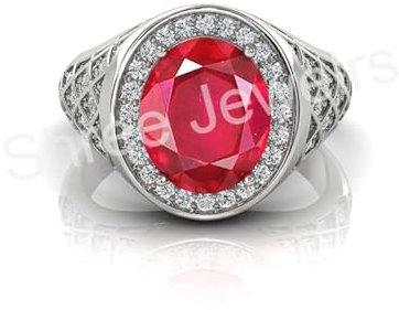 Shree Jewelrs Original zertifizierter natürlicher Rubin (Manik) Ring - 11.00 Karat / 12.38 Ratti zertifizierter handgefertigter Fingerring burmesischer Rubin Ring PANCHDHATU Ring für Damen und Herren