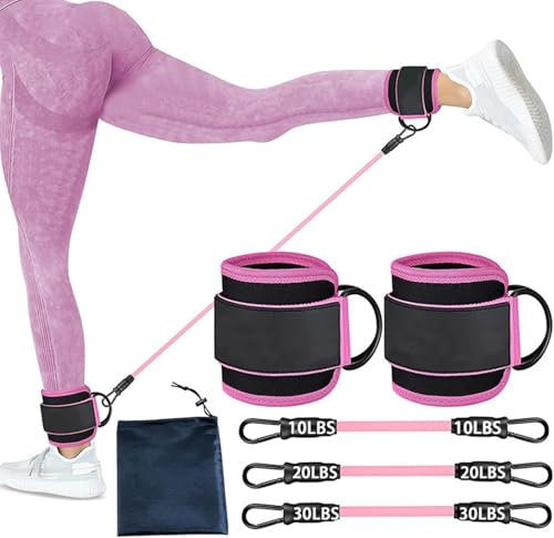 Catoco Bandas de resistencia para el tobillo, correa para el tobillo, correa de cordón para fitness, entrenamiento de fitness para hombres y mujeres, bandas de resistencia para piernas, para