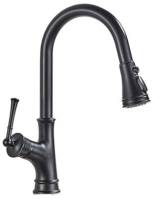 Grifo de cocina negro Pulverizador extraíble magnético Grifo de cocina giratorio Modo de agua triple Grifo mezclador de latón caliente y frío(Matte Black)