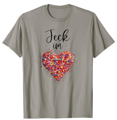 Jeck im Herz Kölle Alaaf Helau Karneval Konfetti Fasching T-Shirt