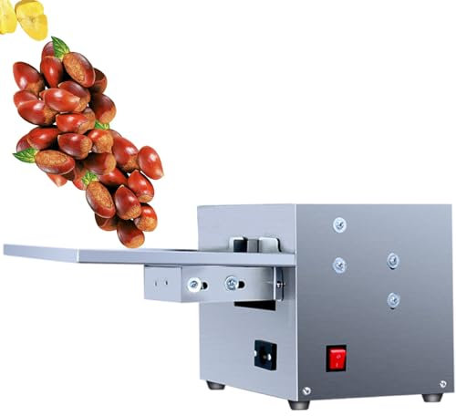 vnmudzeo MáQuina para Cascar CastañAs De Acero Inoxidable De 160 RPM, Motor con NúCleo De Cobre, Herramienta EléCtrica Comercial para Cortar CastañAs De 60 W, 30 A 50 Kg/H,110V