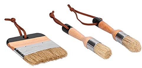 Chalk Paint Brush,3PCS Chalk Wax Paint Brush Chalked Paint and Wax Brush for Furniture Wax Brushes Scrubbing and Round Paint Brushes for Furniture Wood Furniture