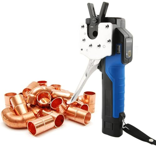 GESAIDES Abocardador Eléctrico, Abocardador para Tuberías de Cobre, Diámetro Exterior Máximo de 3/4, con Terrajas, Batería Recargable, Kit de Abocardador para Sistemas de Climatización,Carga Rápida