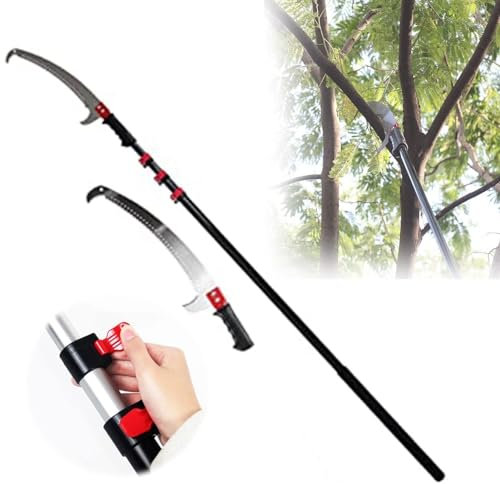 JXYQ Telescopic Pole Saws Tree Pruners, Extendable Pruning Saw Long Reach Pole Pruning Saw, Extendable Tree Pole Pruner, Manual Tree Branches Pruner (Size : 5.4m/18FT)