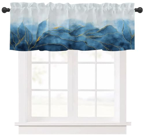 Ausing Cortinas de Disco Offset Tipo Corto protección Solar fácil de Instalar 45cmH para Sala de Estar