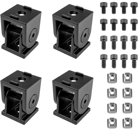 KLAK 20 - Gelenkverbinder Gelenk Winkelverbinder Nut 6 für Aluprofil 20-er schwarz - 4 Stück