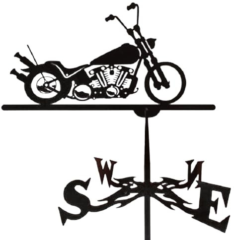 Girouette Moto De Jardin Exterieur, Motard Girouette De Toit Balcon en Métal, Moulin À Vent Décoratif pour Toit Extérieur Ferme Cour Jardin Decor