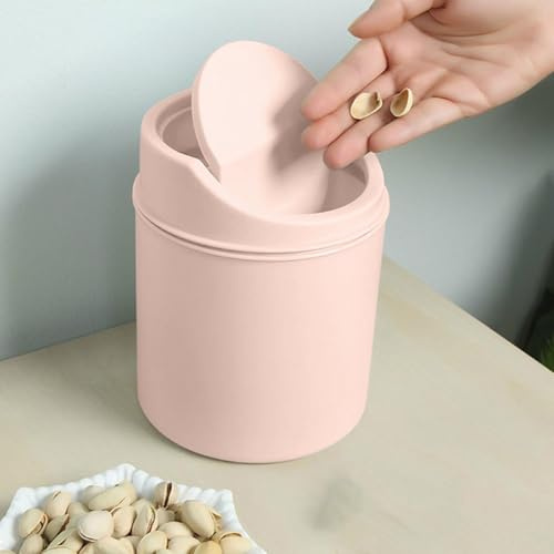 TischmüLleimer mit Deckel, Süße Tisch Mülleimer, Cute Papierkorb Klein, Kawaii Deko, Tischmülleimer, Aufbewahrungsbox, Schreibtisch deko, Vfür BüRos, Kinderzimmer, Schminktisch, Wohnzimmer (Rosa)