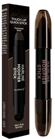 Jukeoiu Lápiz de tinte para el cabello - Lápiz de sombra de dos cabezas - Lápiz corrector para barba mujeres hombres cuero cabelludo uso diario