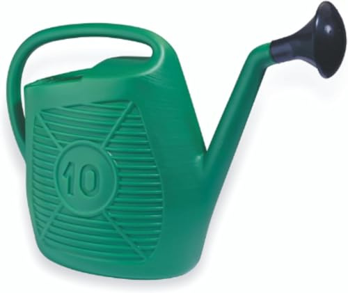 Rocard® | Annaffiatoio da Giardino 10 Litri in Plastica Verde – Contenitore per Irrigazione Piante e Fiori, Manico Ergonomico, 47,5x19x36 cm