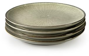 Upper Street Fika Oatmeal Reactive Glaze Side Plates Set of 4 | 20cm | Dishwasher Microwave Safe | Nordic Artisan Tableware | Scandi Home