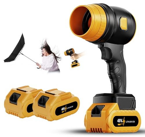 WingFly Mini Soffiatore a Batteria Turbo con 2x2400 mAh, 52 m/s, 34000 giri/min Motore Brushless, Soffiatore Elettrico per Polvere per Terrazza, Prato, Pulizia Auto e Campeggio