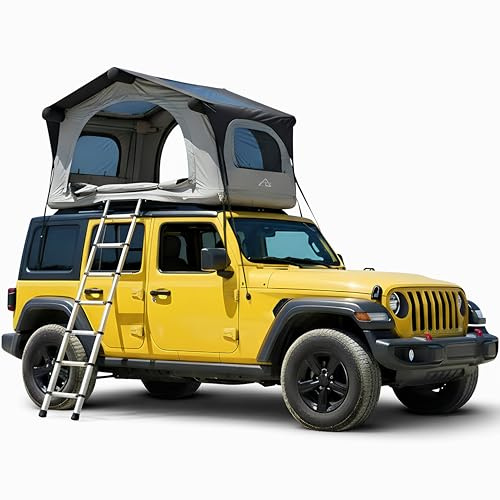 Trend Tents Aero Inflatable Rooftop Tent – 3-Minute Air Beam Setup, 4-Season Poly-Cotton Shell, 660 lb Roof Rack Capacity, Integrated 4 Air Mattress, Aluminum Ladder Included – SUV & Overlanding Tent