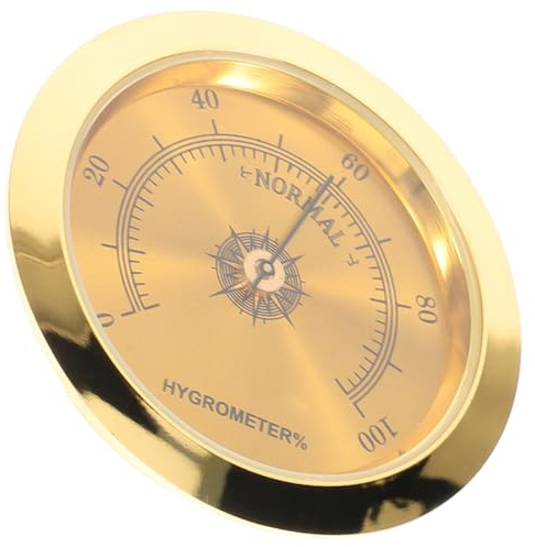 Golden Metal Guitar Humidity Meter with Display for Cases | Portable Installation, Easy Carrying and Storage, Helps Prevent Deformation and Cracking, for Guitar and Case