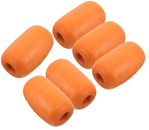 KICHOUSE Boa da Pesca a Corda Arancione 6 Pezzi Galleggianti Ovali per Reti da Pesca Marcatori per Granchi e Banchine Resistenti AI Raggi UV per Uso in Acque Marine e Piscine