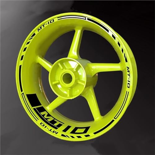 Strisce ruota Adesivi Riflettenti Per Cerchi Moto Per YAMAHA MT-10 MT10 MT 10 17 Pollici, Set Di Decorativi Per Completo Adesivi Cerchi Moto(Nero)