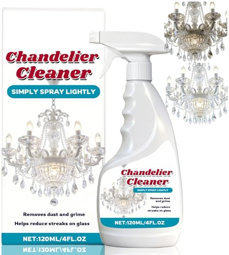 120ml Chandelier Cleaner Spray,Chandelier Cleaner Drip Dry Spray,Glass Cleaner Spray,Drip &Dry Chandelier Cleaning Spray,Fast Clean Finish on Glass & Crystal,Effective Glass Cleaners for Chandelier