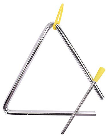 TRIXES 6 Zoll Triangel Musikinstrumente - Spielen Sie mit Schlaginstrumenten wie Trommel, Glocken, Xylophon, Maracas, Glockenspiel - Geeignet für Erwachsene, Kinder, Kleinkinder - Kinderspielzeugset