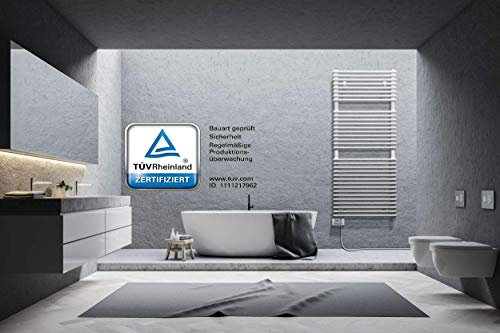 Badheizkörper elektrisch - Handtuchwärmer - IP44 Schutzklasse - TÜV geprüft - Elektrische-Badheizung-Bad-800-Watt-ECO-500 x 1274 inkl. Montage-Set & Schablone