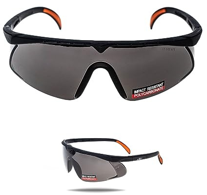 Stenso Barden Schutzbrille Arbeitsschutzbrille Mit Polycarbonat-Linsen, Fahrradbrille Herren, Rundum-Design, Verstellbare Rahmen, 99% UVA/UVB-Schutz, Hohe Schlagfestigkeit, Komfort EN166/EN170 Schwarz