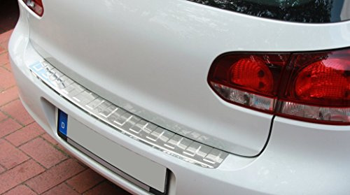 RECAMBO Ladekantenschutz Edelstahl kompatibel für VW Golf 6 - Hochglanz poliert, Chrom Look - Styling und Schutz für die Stoßstange