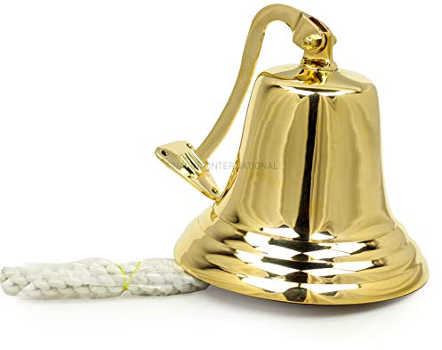 Nautical Premium Polished Brass Decor Yet Functional Bells | Exclusive Pirate's Maritime Gifts Collectibles | Nagina International (Brass, 7 Inches) [B01N4WEIKM]
