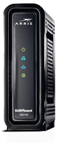 ARRIS (SB6190) - Cable Modem - DOCSIS 3.0 32x8 Gigabit Modem, [Check with your provider for compatibility]1 Gbps Port, 800 Mbps Max Speed, 2 Year Warranty - Black