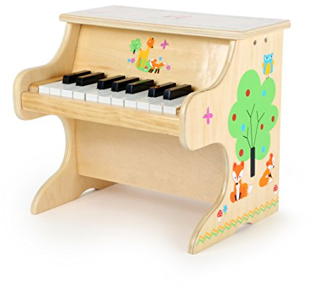 Small Foot Pianoforte Volpacchiotto, in Legno, Strumento Musicale per Bambini con Scala Musicale per Le Prime esperienze Musicali