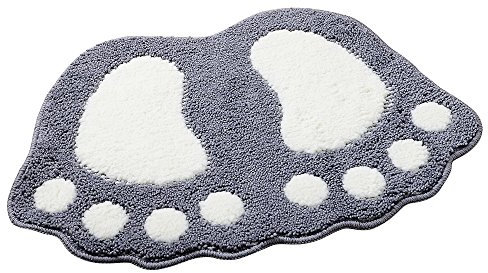 SHANNA Tappetino Antiscivolo per Vasca da Bagno, Grigio, 40 x 60 cm