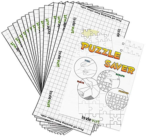 Lavievert Puzzle Saver Peel & Stick Adhesive Paper Jigsaw Puzzle Glue Best Way to Preserve Your Finished Puzzle - 14 Sheets
