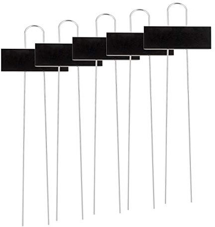 Yundxi 25 Stücke Pflanze Etiketten Pflanzenstecker Pflanzenschilder aus Metall for Blumen Sukkulenten Töpfe Garten (27x9x3cm, Schwarz)