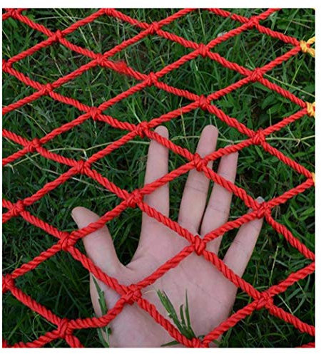 XCYYBB Sicherheitsnetz für Kinder, Schutznetz für den Außenbereich, buntes Nylonseil, Netzschutz, Ladungsabdeckung, Kindersicherheitsnetz, Kletternetz, rot, 2 x 2 m